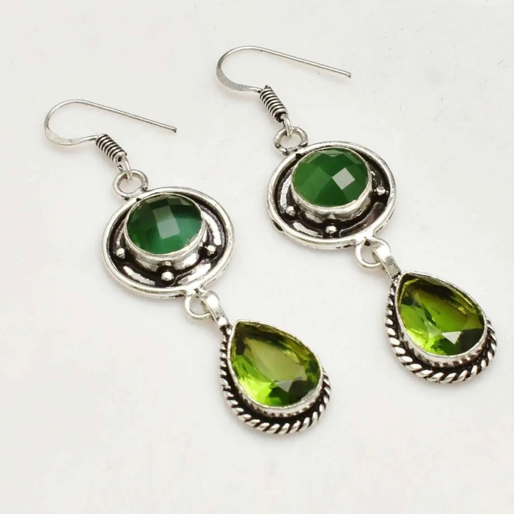 Emerald Add On Item Emerald & Peridot Earrings - image 1